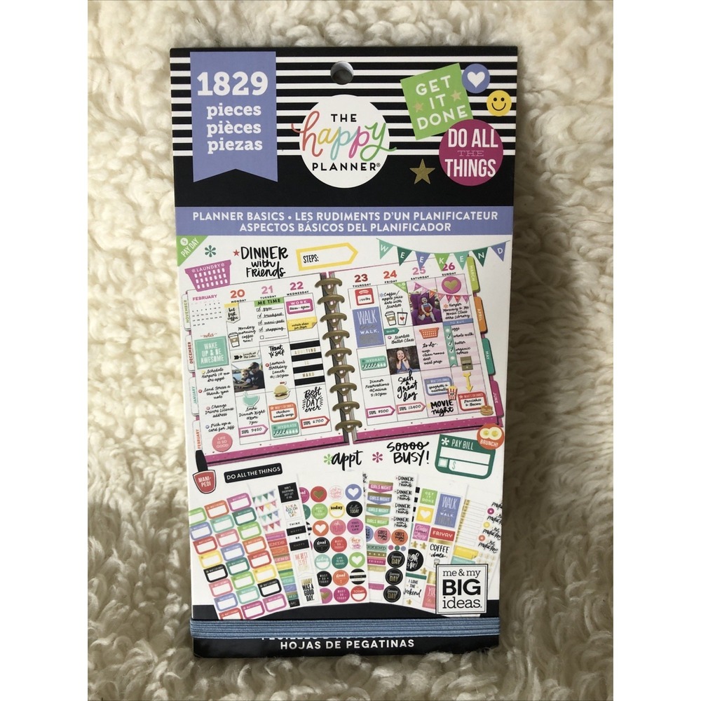 The Happy Planner Sticker Sheets Book PLANNER BASICS 1829 Pcs NEW